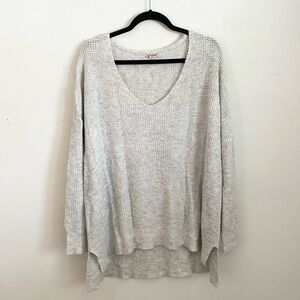 Free People Cream V-Neck Sweater